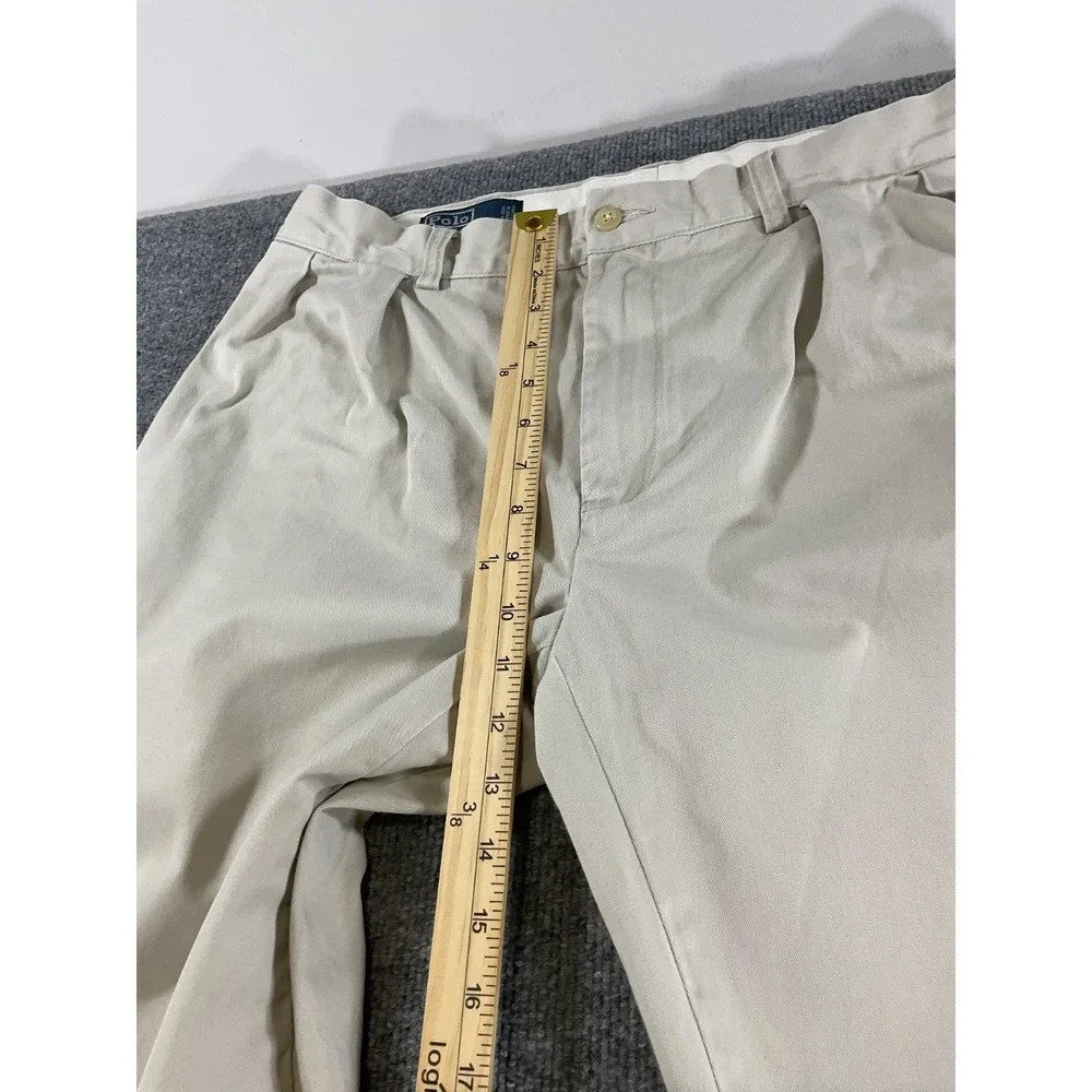 Polo Ralph Lauren Ethan Pant 35x32 Men Beige Khaki 100% Cotton Classic Chino